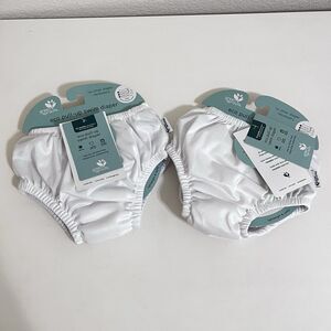 Green Sprouts Eco Pull-Up Reusable Swim Diapers Lot of 2 White SZ 12 Months NWT
